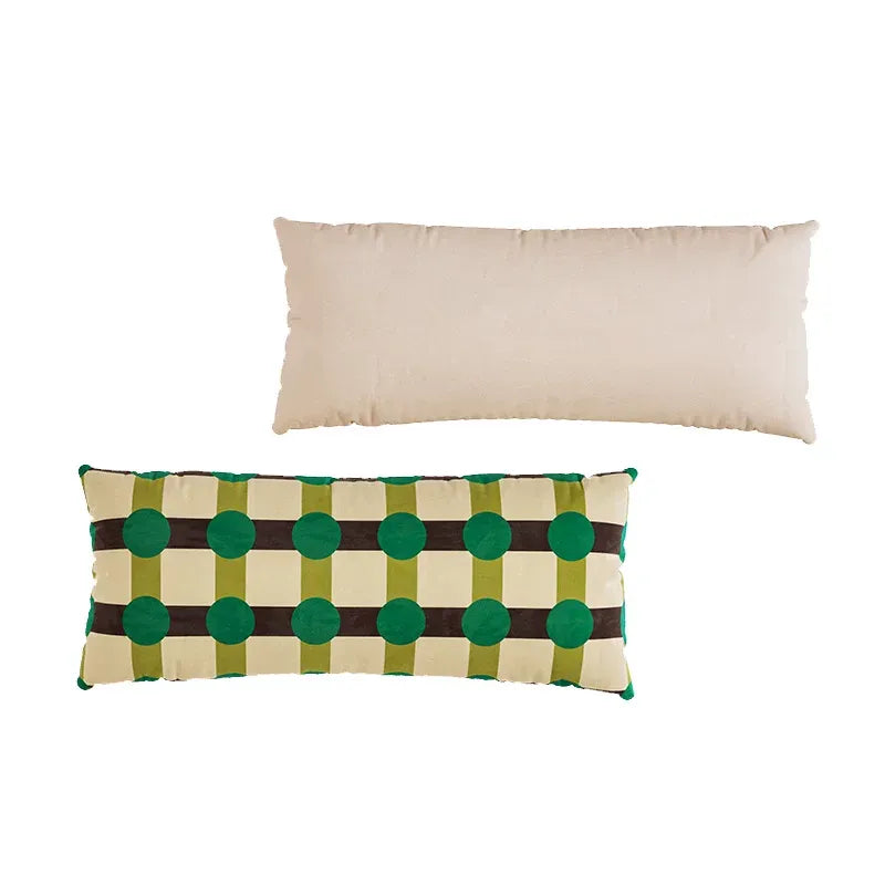 Color Block Polka Dot Lumbar Pillow