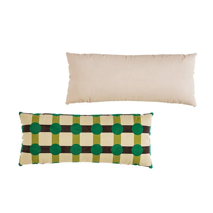 Color Block Polka Dot Lumbar Pillow