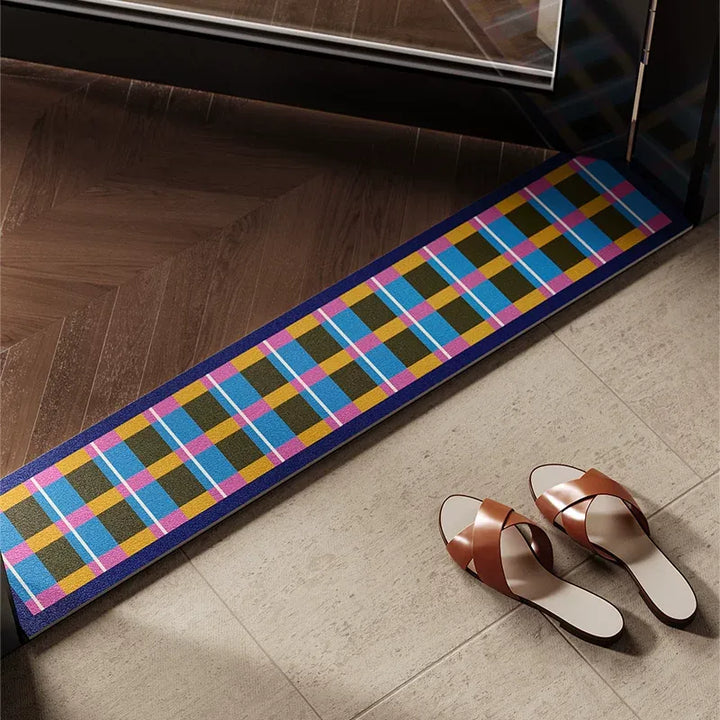 Bright Woven Plaid Narrow Door Mat