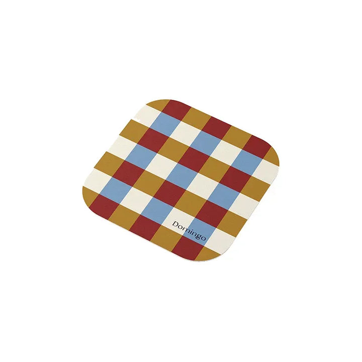 Red & Green Grid Space Coasters
