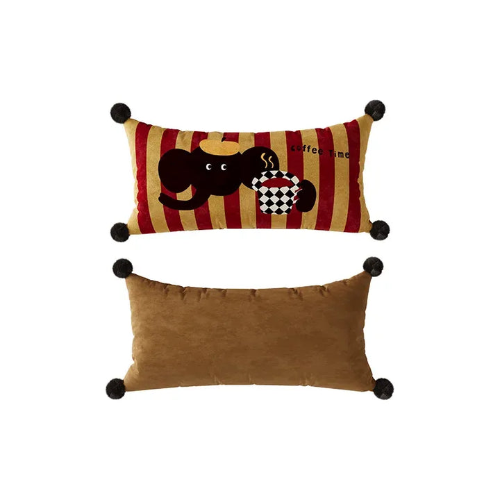 Elephant Coffee Time Lumbar Pillows