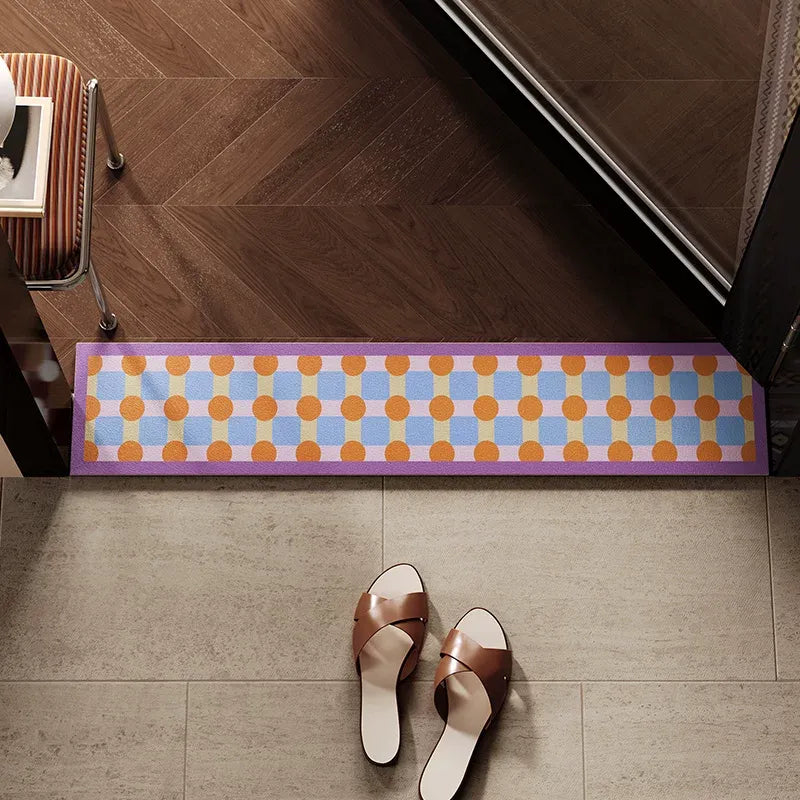 Color Block Polka Dot Narrow Door Mat
