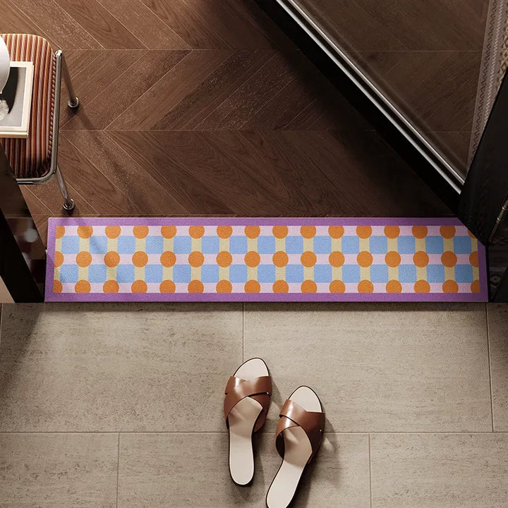 Color Block Polka Dot Narrow Door Mat