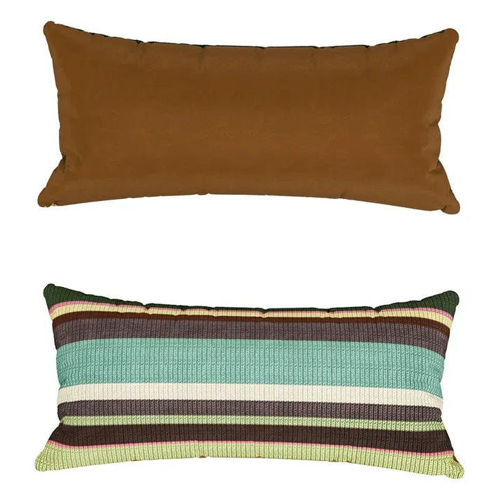 Multicolor Striped Lumbar Pillow