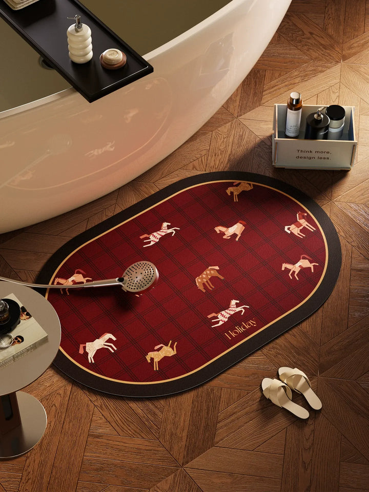 Holiday Horse Pattern Bathroom Mat