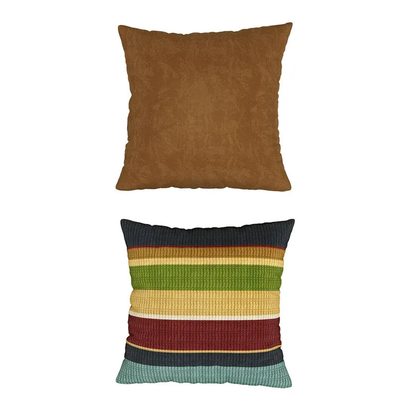 Multicolor Striped Pillow Cover