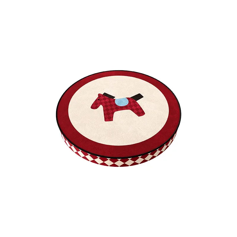Red & White Horse Pattern Seat Cushions