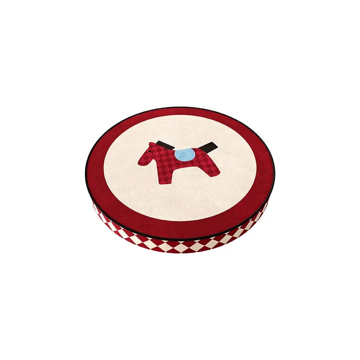 Red & White Horse Pattern Seat Cushions