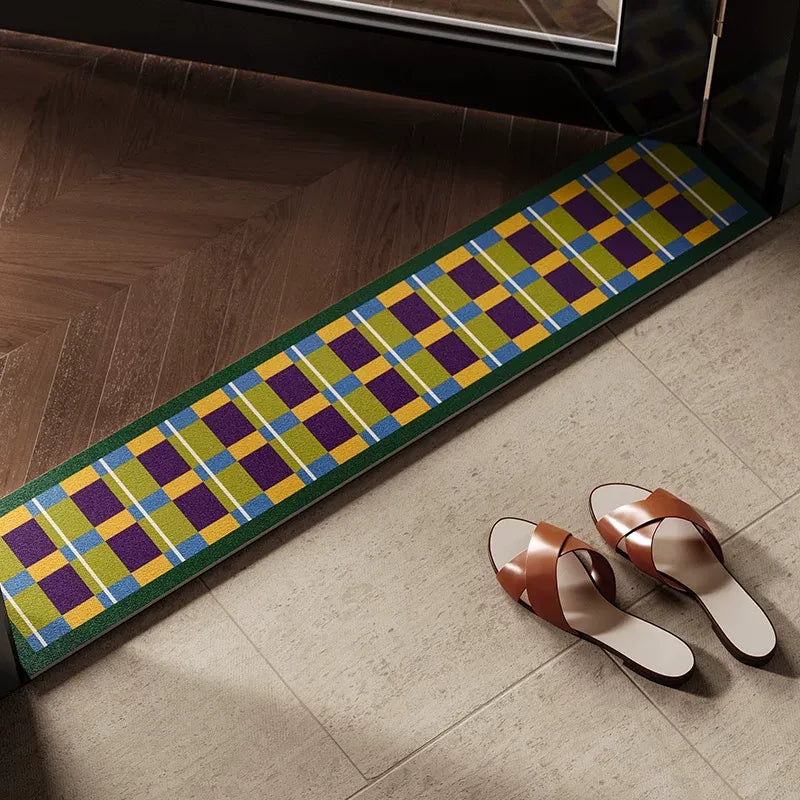 Bright Woven Plaid Narrow Door Mat