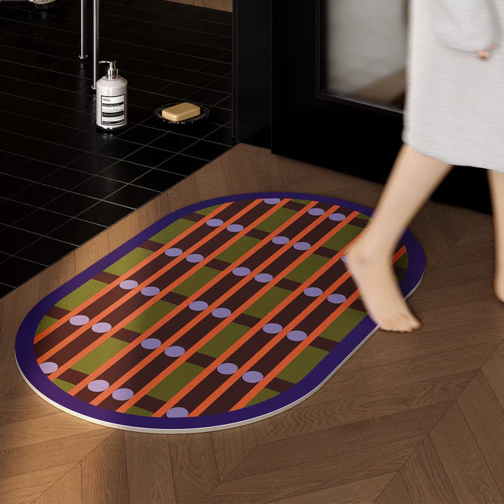 Retro Weave Pattern Bathroom Mat