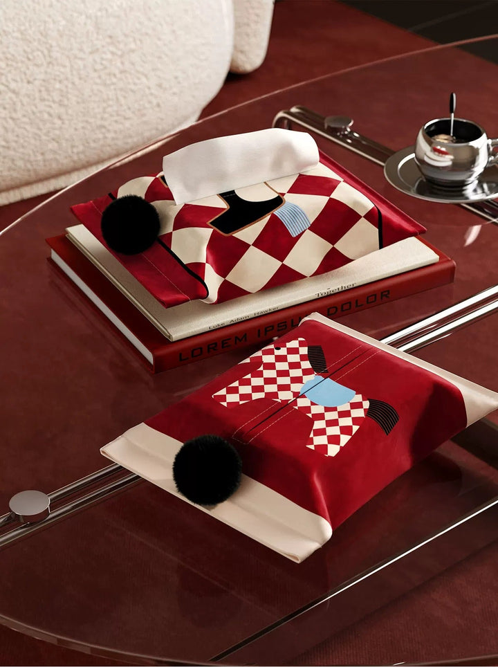 Red & White Horse Pattern Tissue Cover