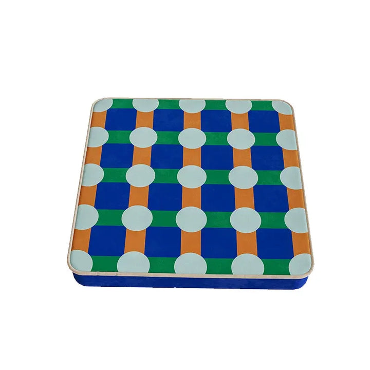 Color Block Polka Dot Square Cushion