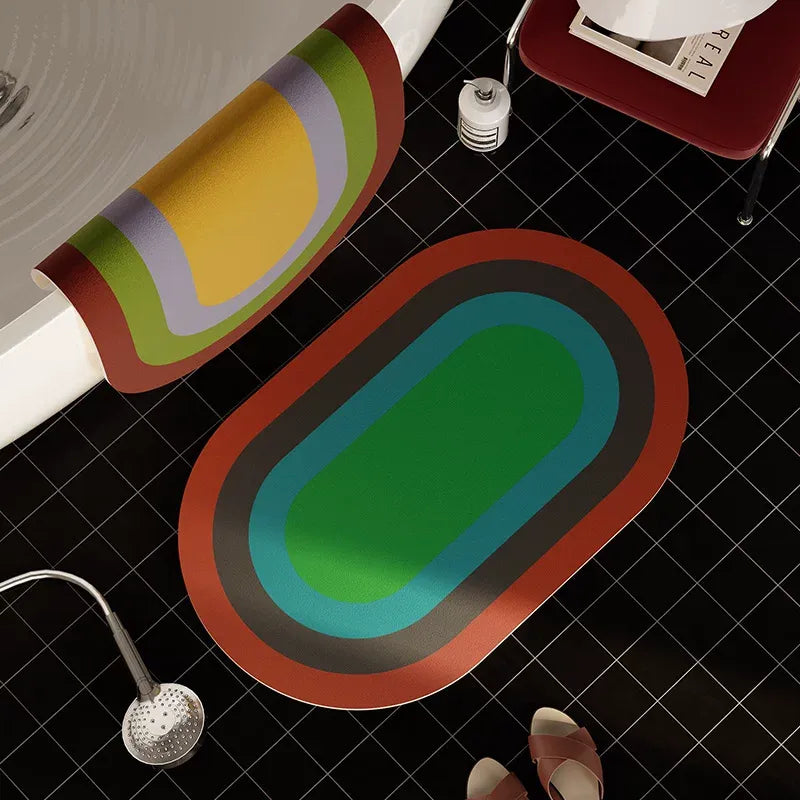 Retro Gradient Pattern Bathroom Mat