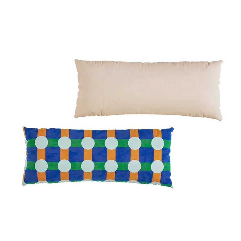 Color Block Polka Dot Lumbar Pillow