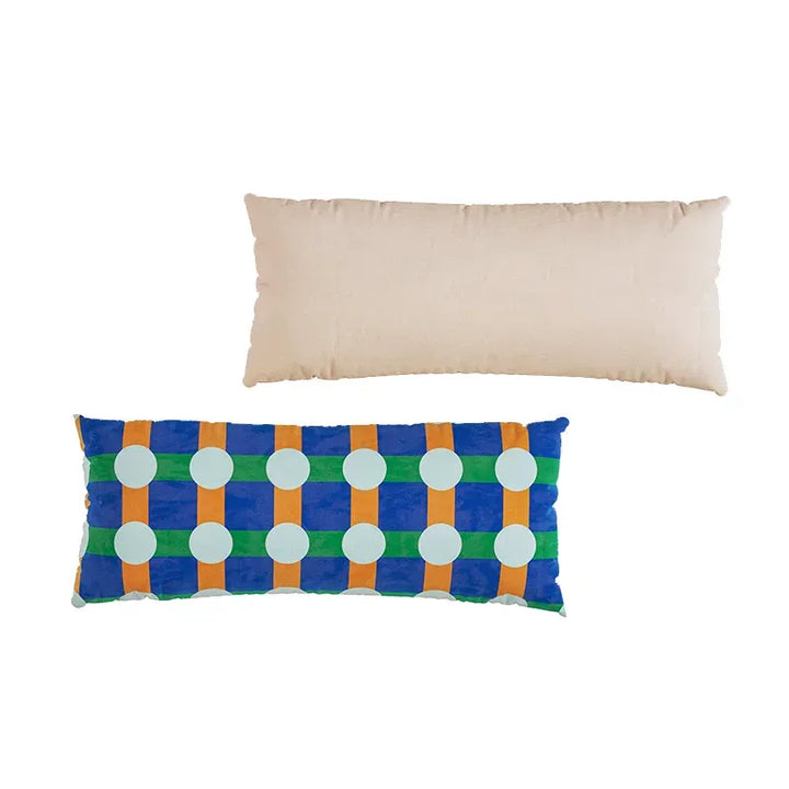 Color Block Polka Dot Lumbar Pillow