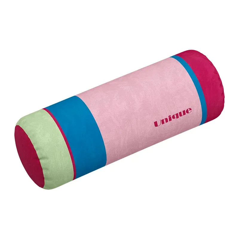 Unique Colorblock Striped Bolster Pillow