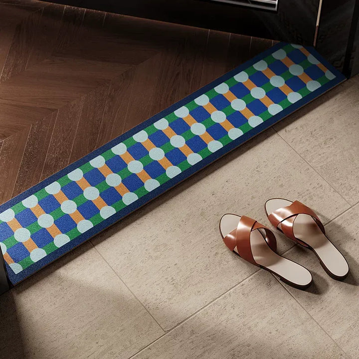 Color Block Polka Dot Narrow Door Mat
