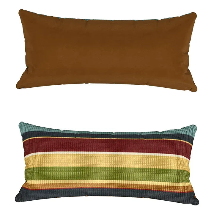 Multicolor Striped Lumbar Pillow