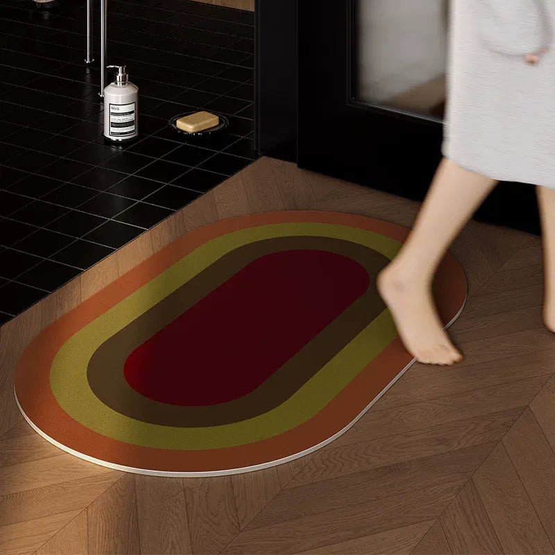 Retro Square Gradient Pattern Bathroom Mat