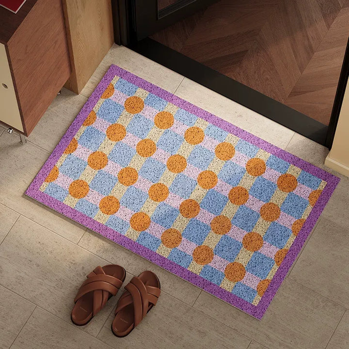 Color Block Polka Dot Door Mat