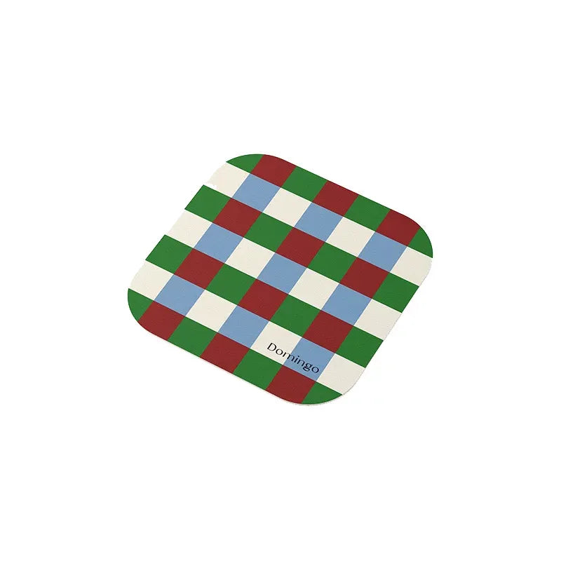 Red & Green Grid Space Coasters