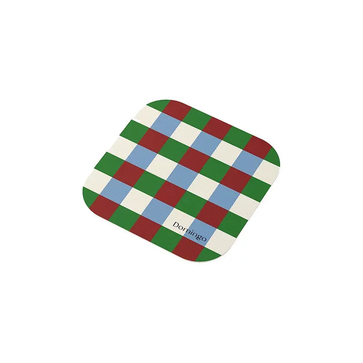 Red & Green Grid Space Coasters