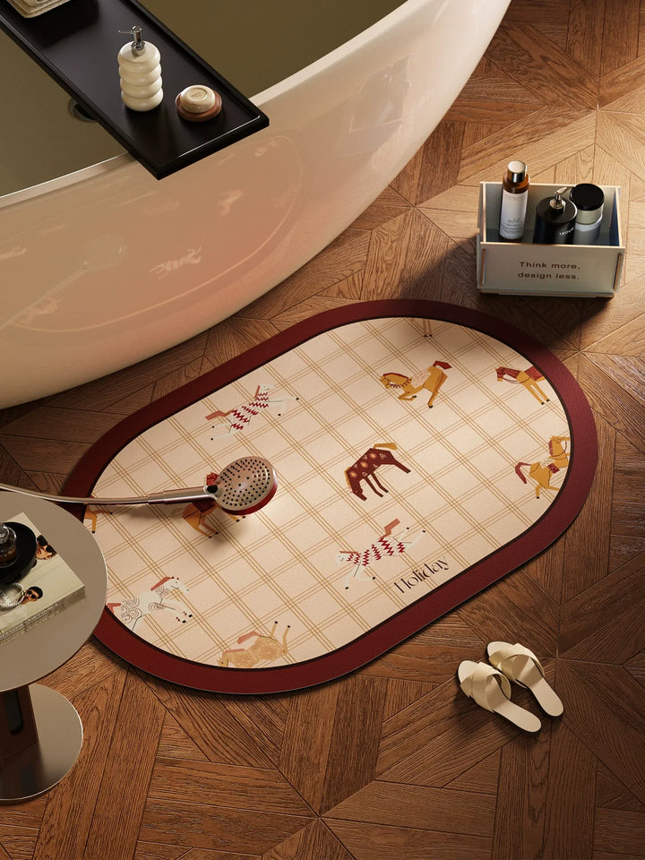 Holiday Horse Pattern Bathroom Mat