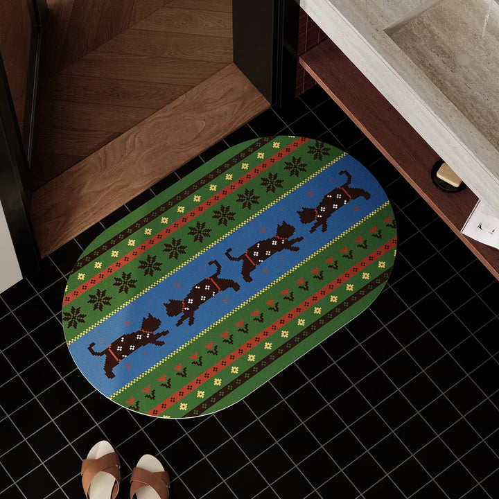 Winter Sweater Pattern Bathroom Mat