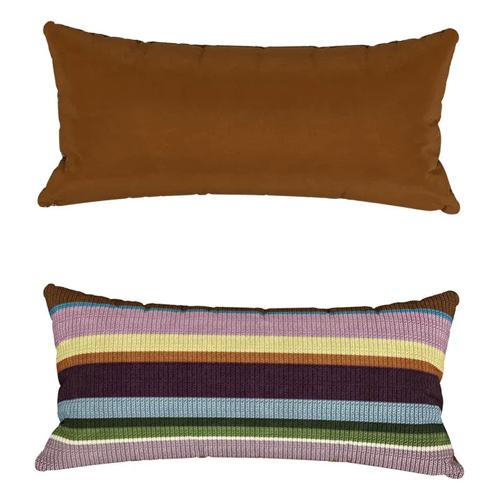 Multicolor Striped Lumbar Pillow