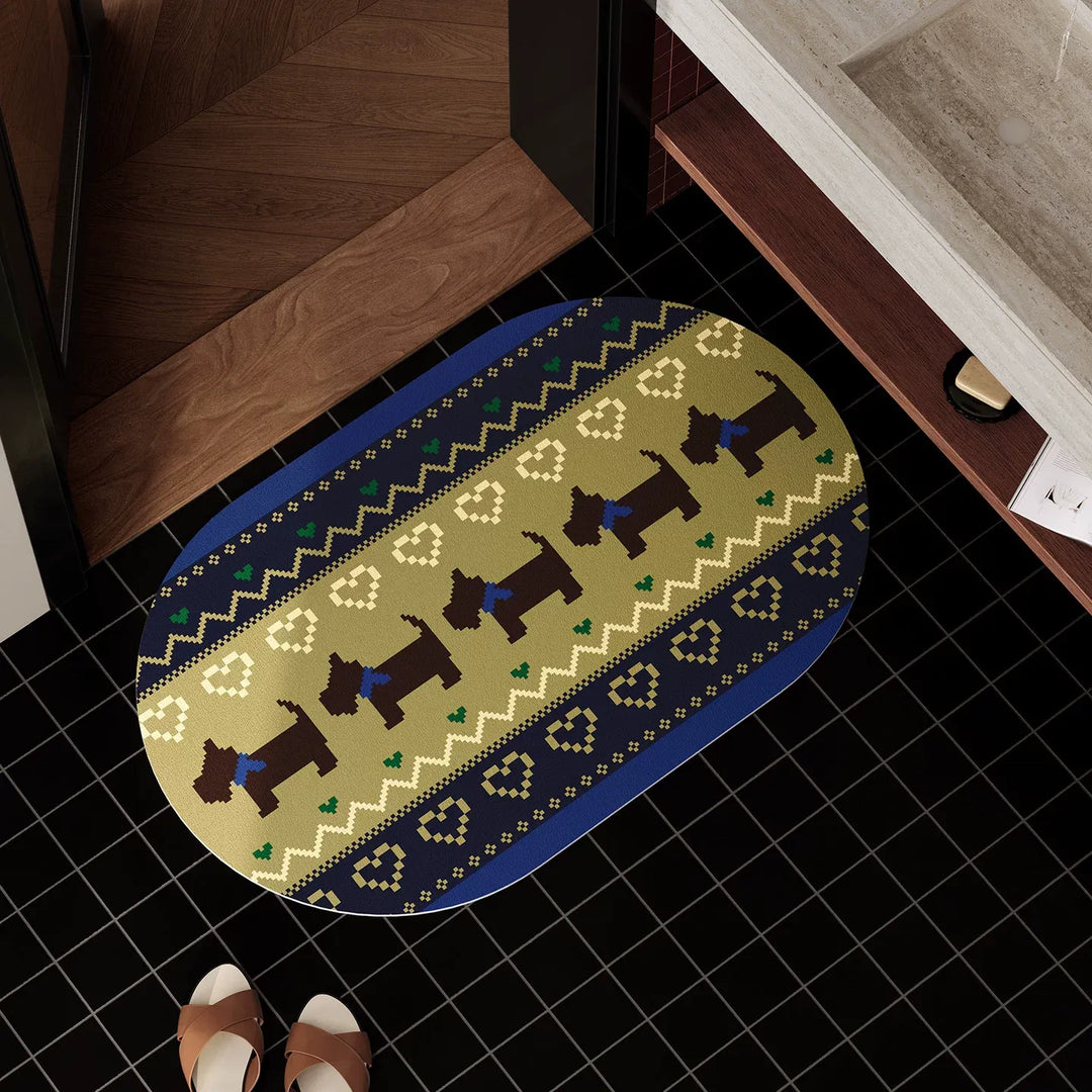 Winter Sweater Pattern Bathroom Mat