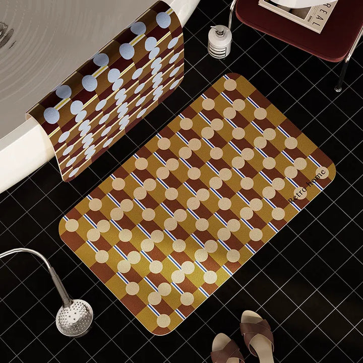 Rhythm Stripes & Dots Bathroom Mat