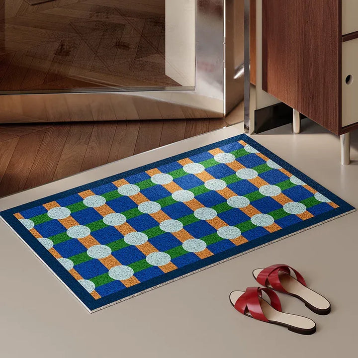 Color Block Polka Dot Door Mat