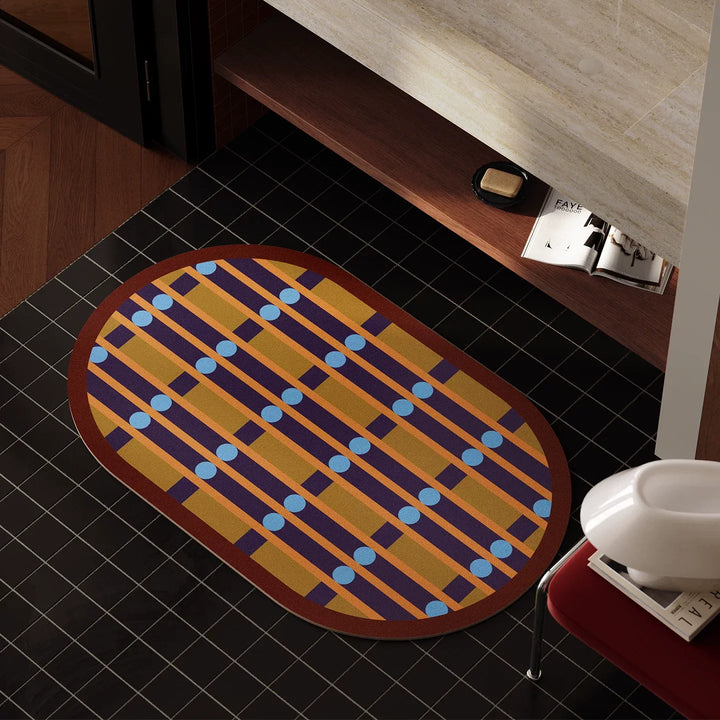 Retro Weave Pattern Bathroom Mat