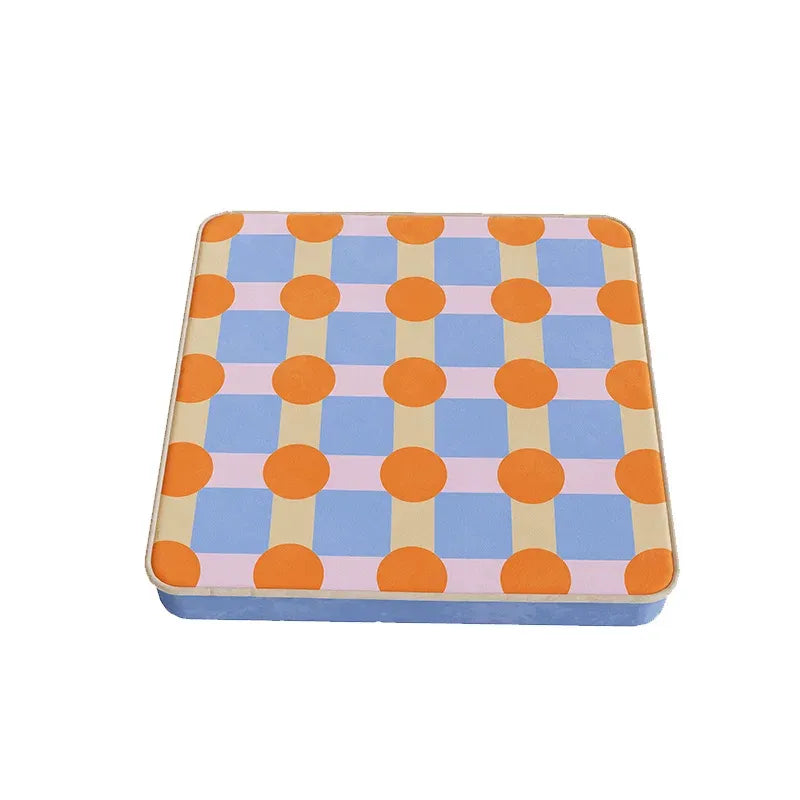 Color Block Polka Dot Square Cushion