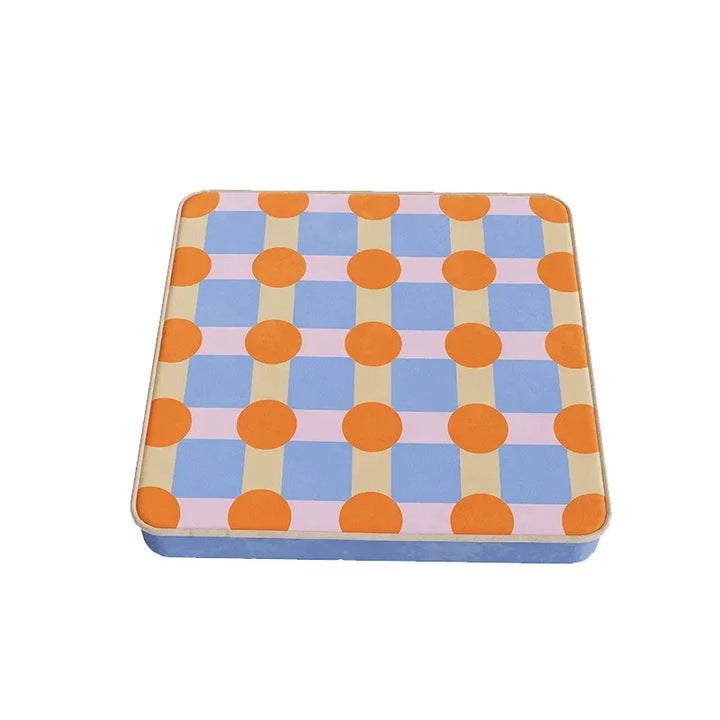 Color Block Polka Dot Square Cushion