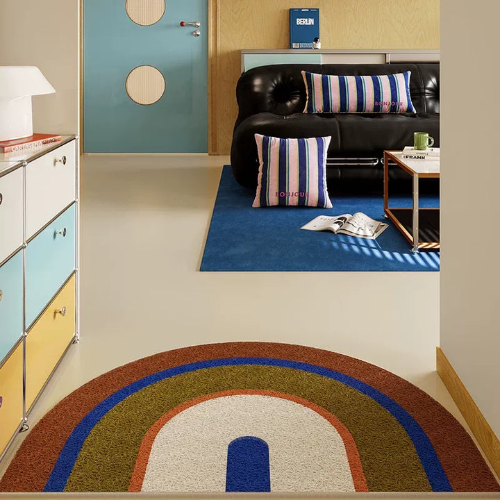 Modern Rainbow Stripe Door Mat