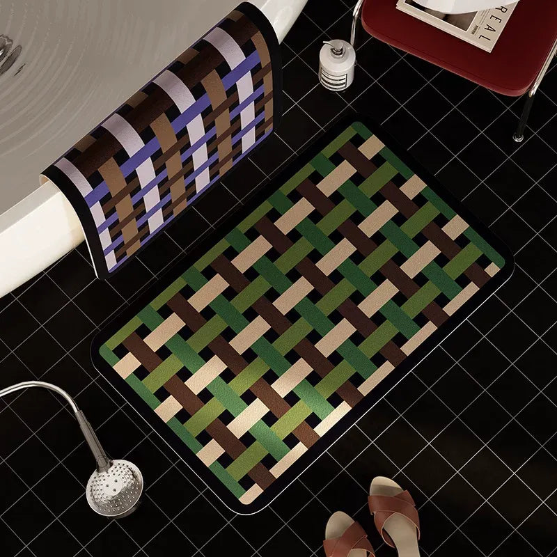 Geometric Weaving Bathroom Mat