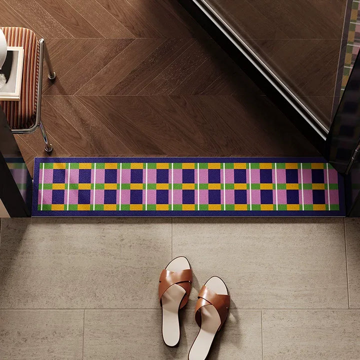 Bright Woven Plaid Narrow Door Mat