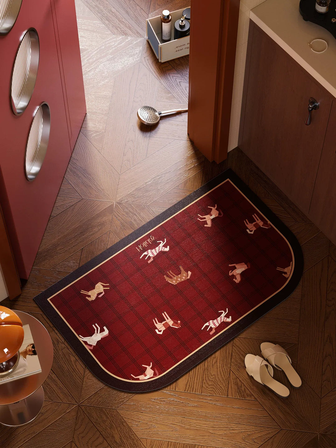 Holiday Horse Pattern Bathroom Mat