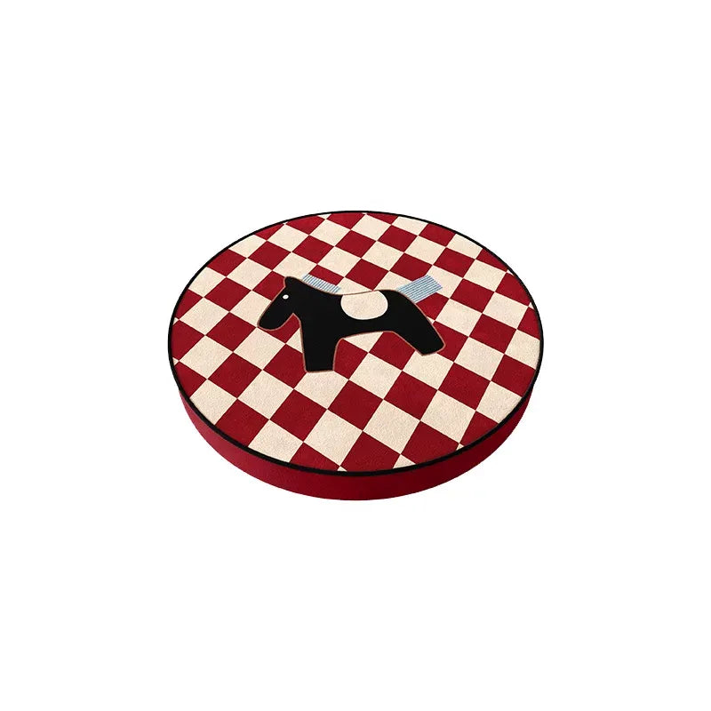 Red & White Horse Pattern Seat Cushions