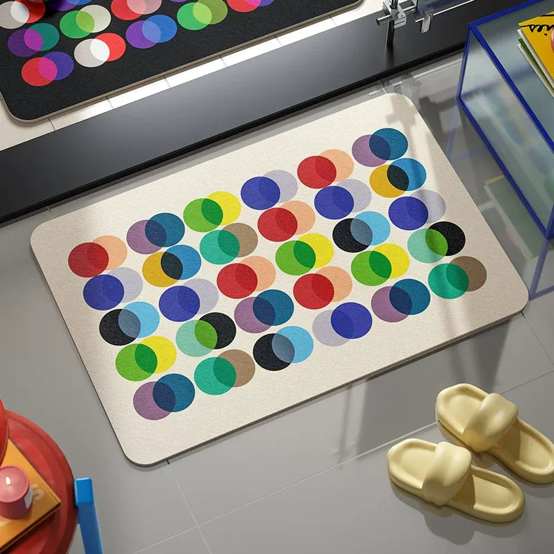 Neon Overlapping Dot Bathroom Mat