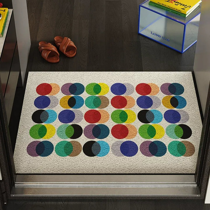 Neon Overlapping Dot Door Mat