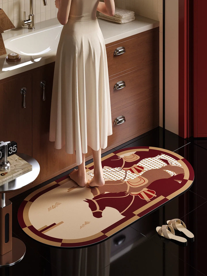 Cloud Three Horse Bathroom Mat