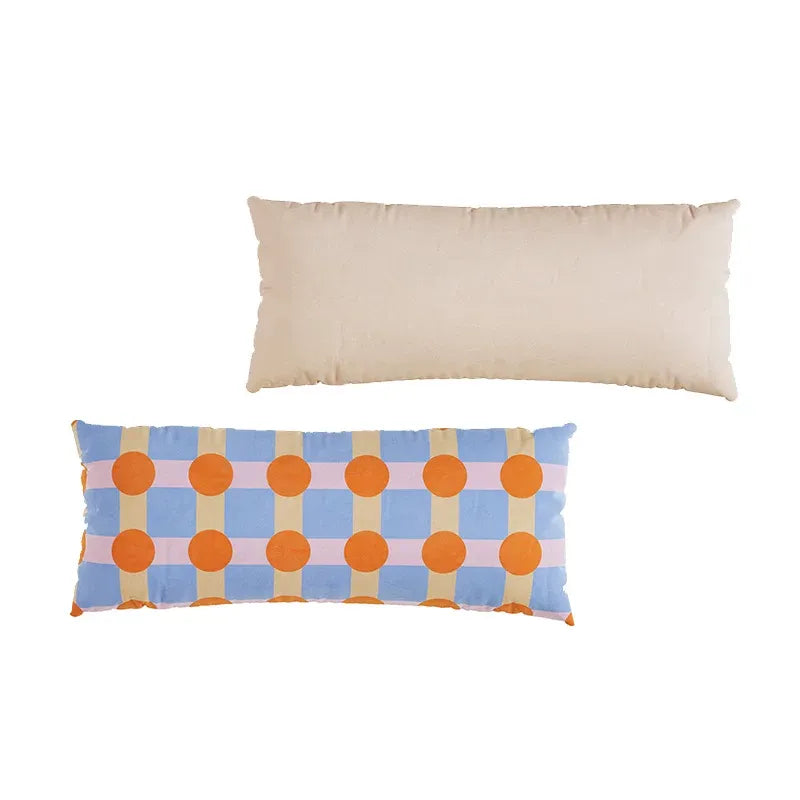 Color Block Polka Dot Lumbar Pillow