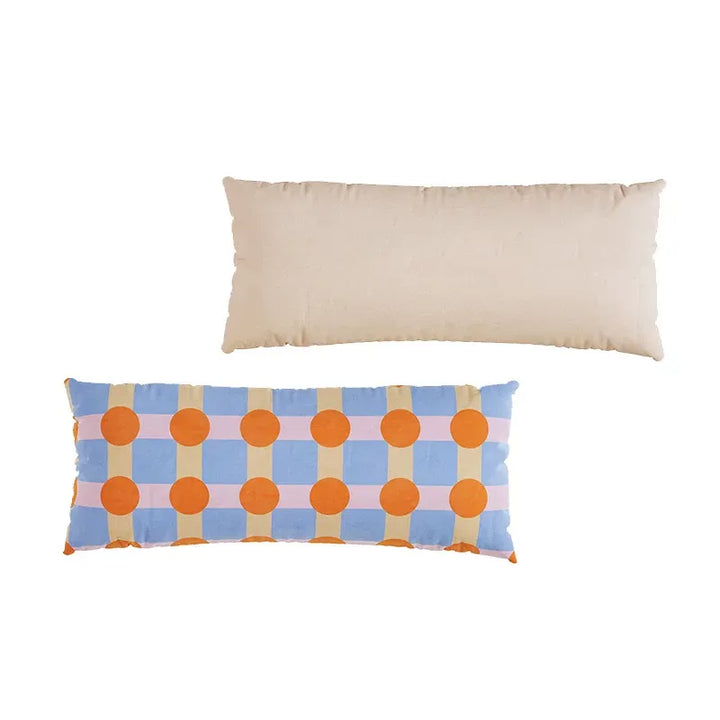 Color Block Polka Dot Lumbar Pillow