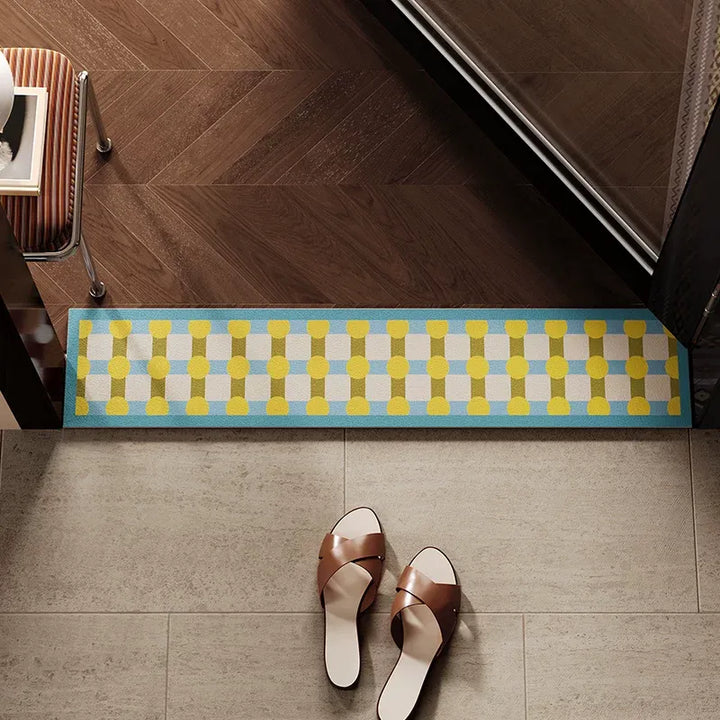 Color Block Polka Dot Narrow Door Mat