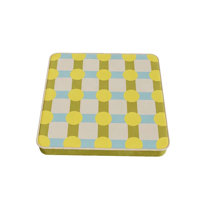 Color Block Polka Dot Square Cushion