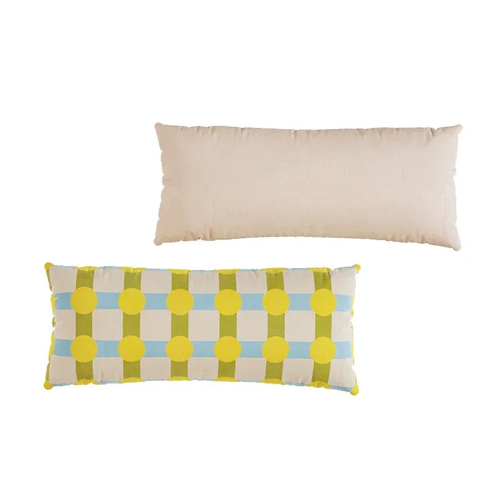 Color Block Polka Dot Lumbar Pillow