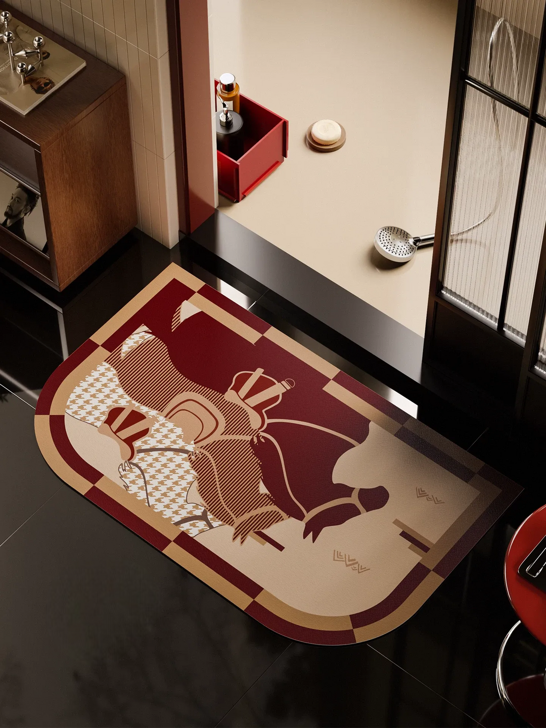 Cloud Three Horse Bathroom Mat