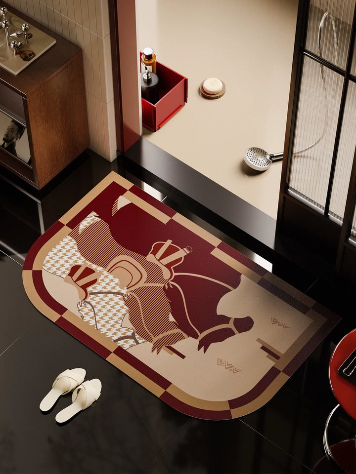 Cloud Three Horse Bathroom Mat